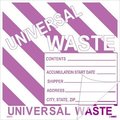 Nmc Universal Waste With Purple Stripes Self-Laminating Label, Pk25 HW31SL25